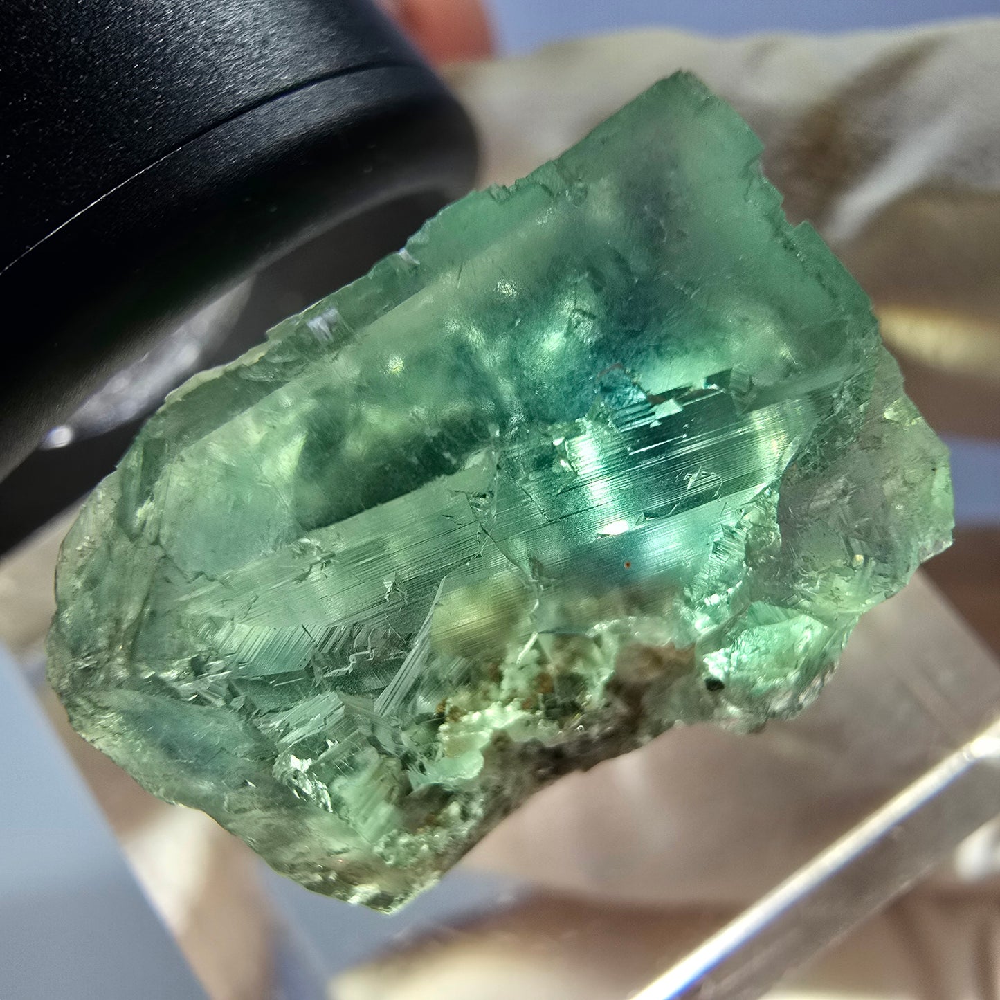 Clear Phantom Fluorite Cube parquetted, green Okorusu, Namibia 19*17*14mm