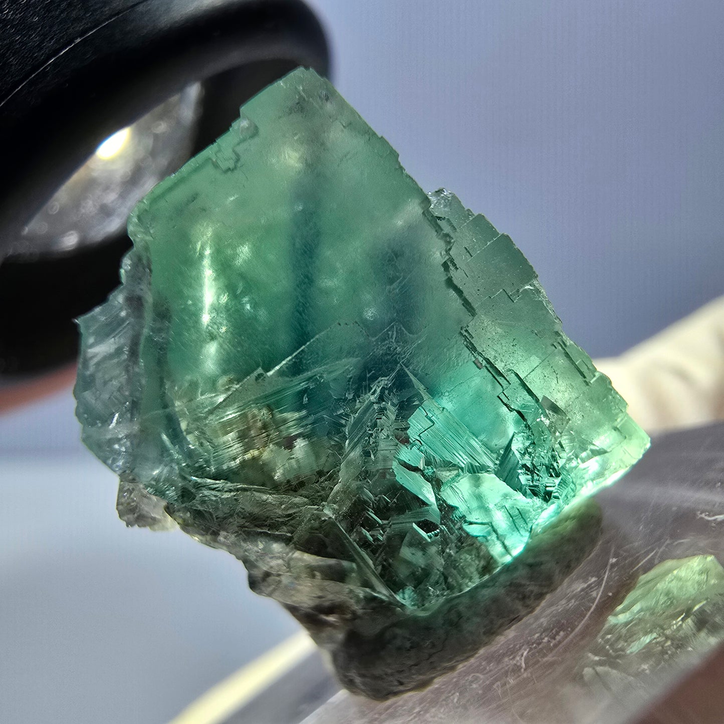 Clear Phantom Fluorite Cube parquetted, green Okorusu, Namibia 19*17*14mm