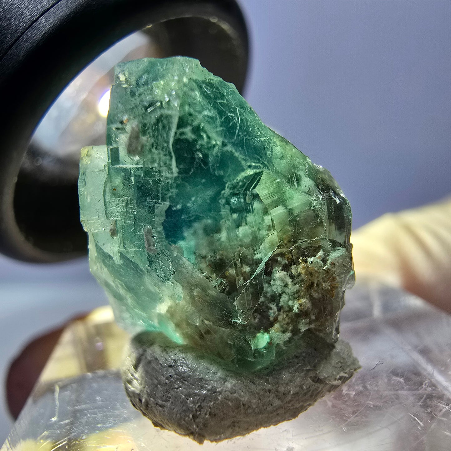 Clear Phantom Fluorite Cube parquetted, green Okorusu, Namibia 19*17*14mm