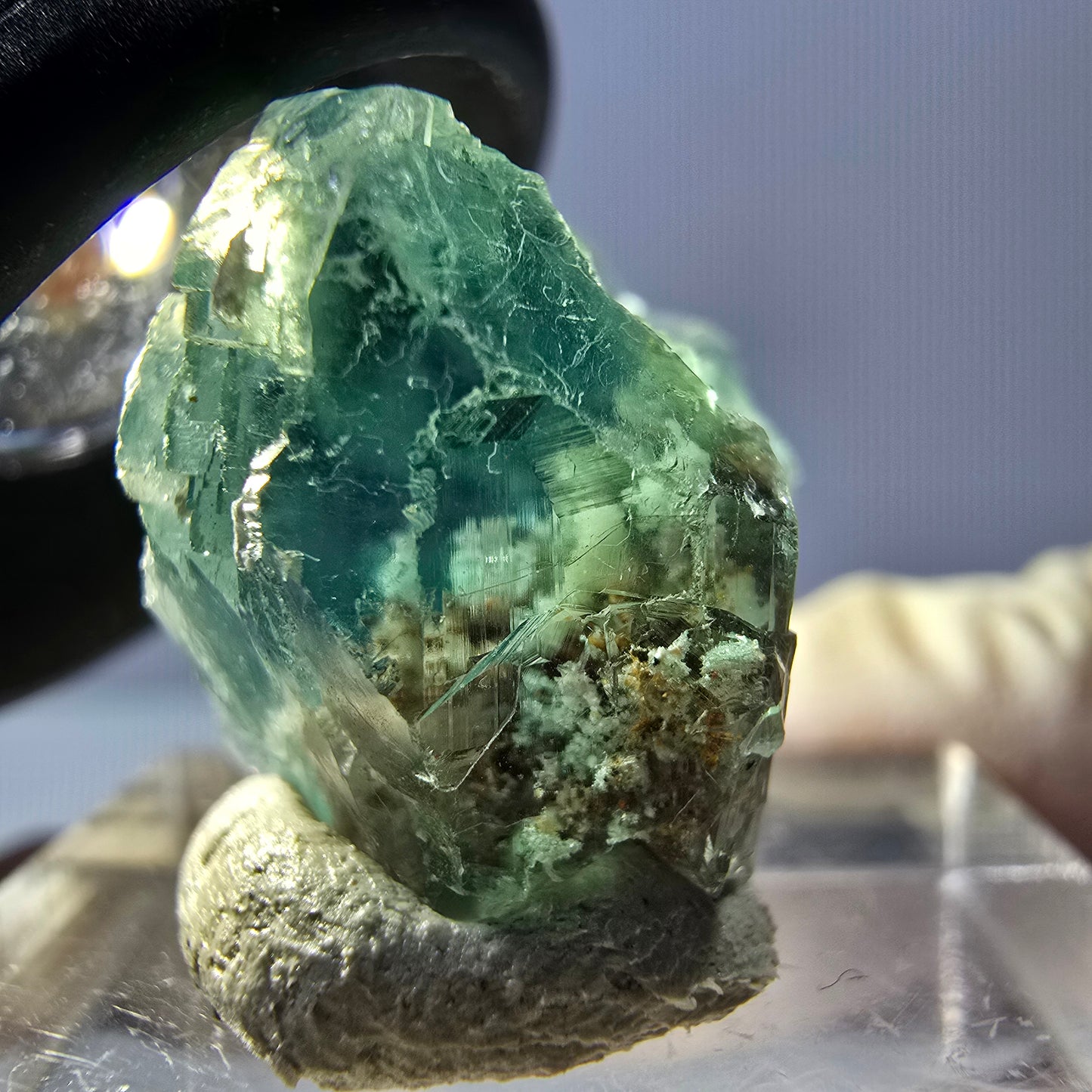 Clear Phantom Fluorite Cube parquetted, green Okorusu, Namibia 19*17*14mm
