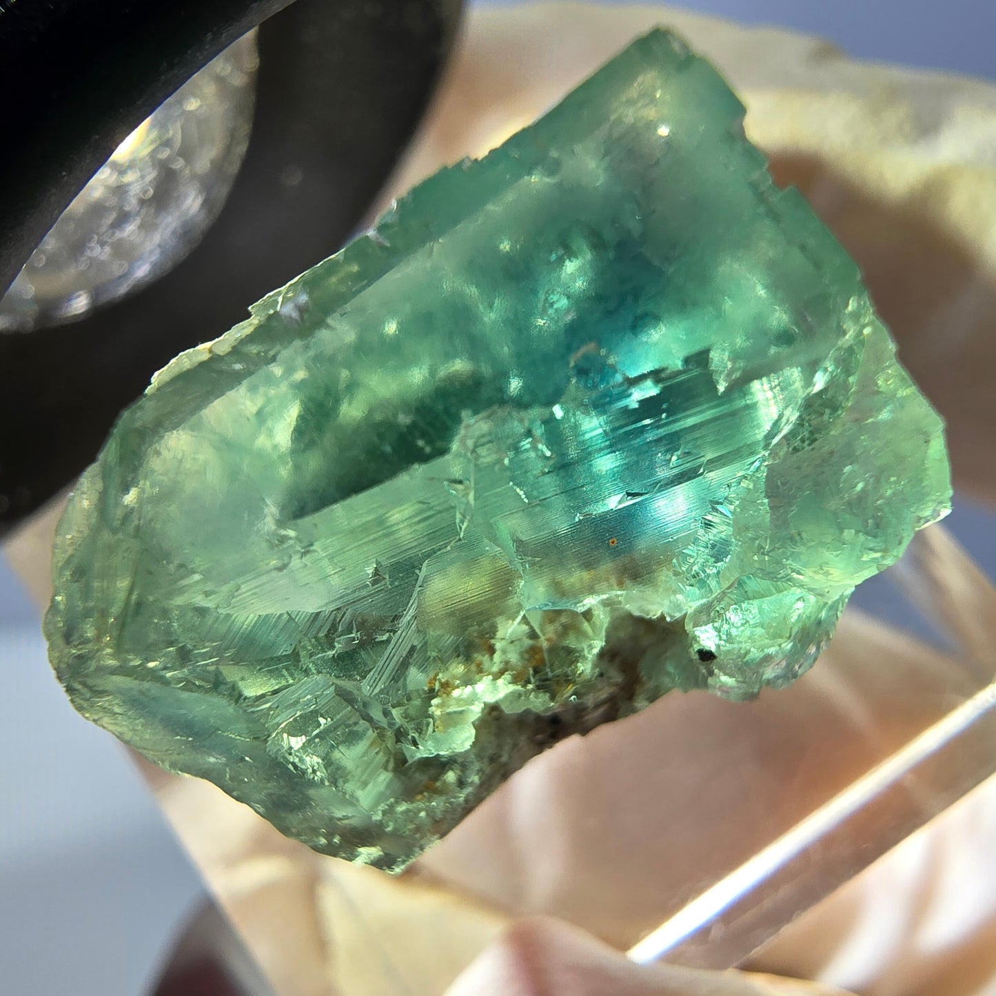 Clear Phantom Fluorite Cube parquetted, green Okorusu, Namibia 19*17*14mm