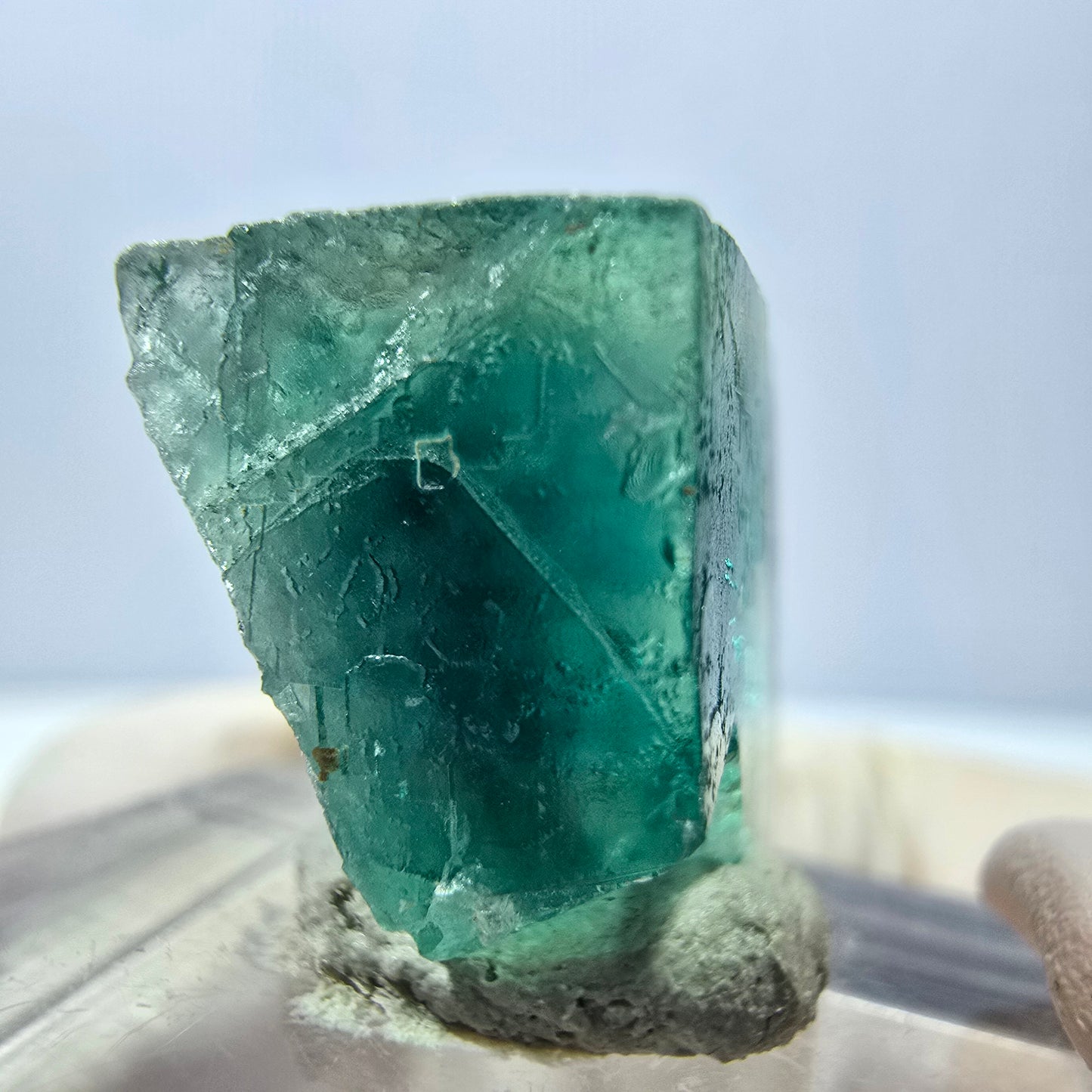 Clear Phantom Fluorite Cube parquetted, green Okorusu, Namibia 17*15*10mm