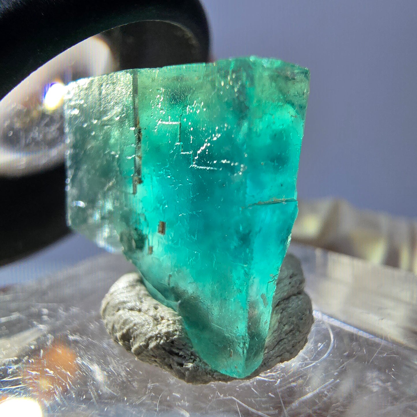 Clear Phantom Fluorite Cube parquetted, green Okorusu, Namibia 17*15*10mm