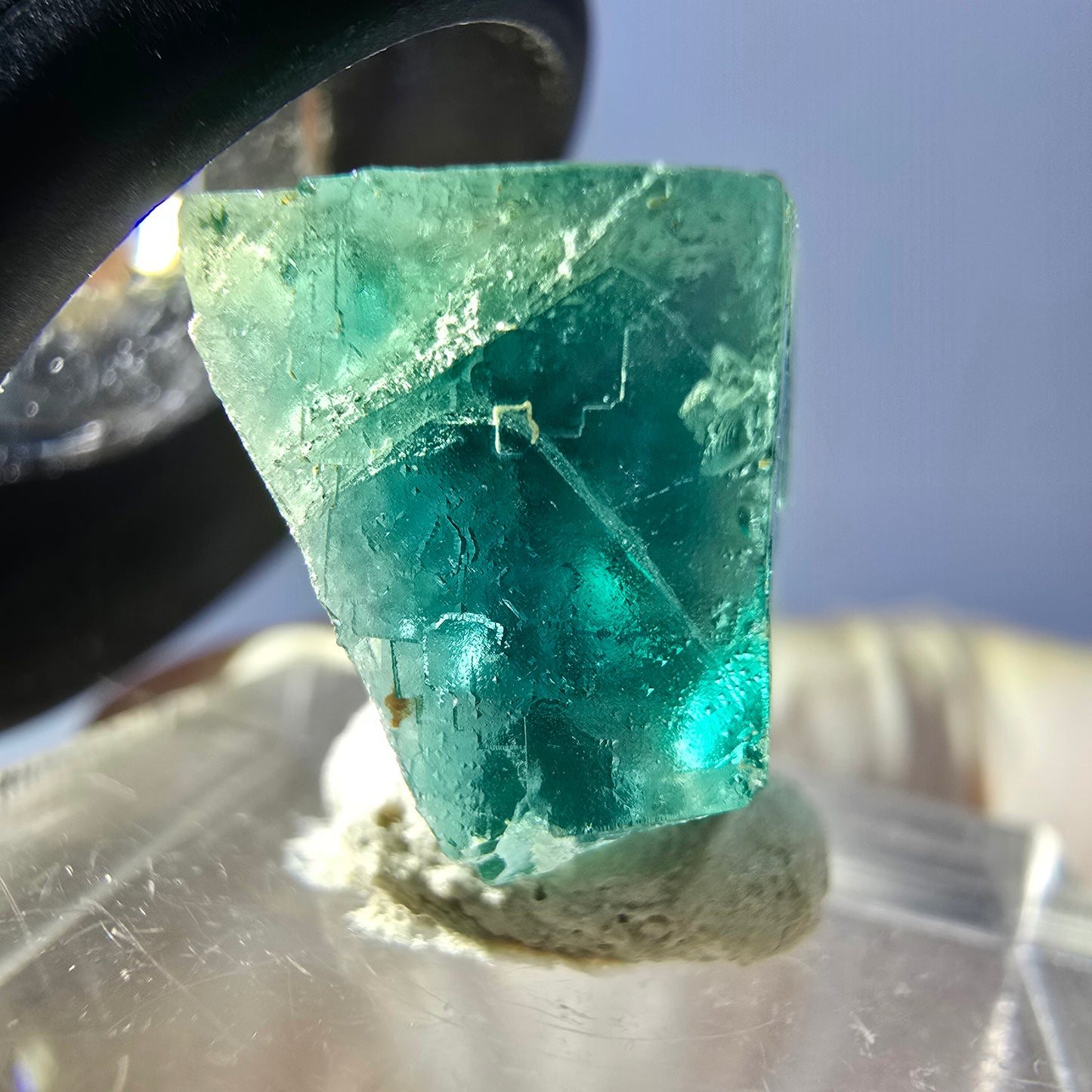 Clear Phantom Fluorite Cube parquetted, green Okorusu, Namibia 17*15*10mm