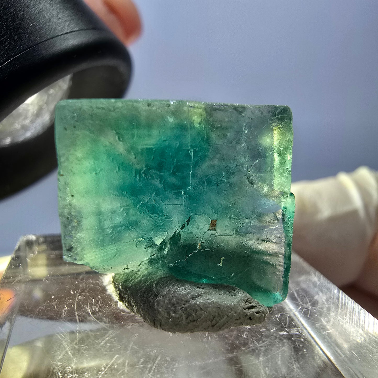Clear Phantom Fluorite Cube parquetted, green Okorusu, Namibia 17*15*10mm