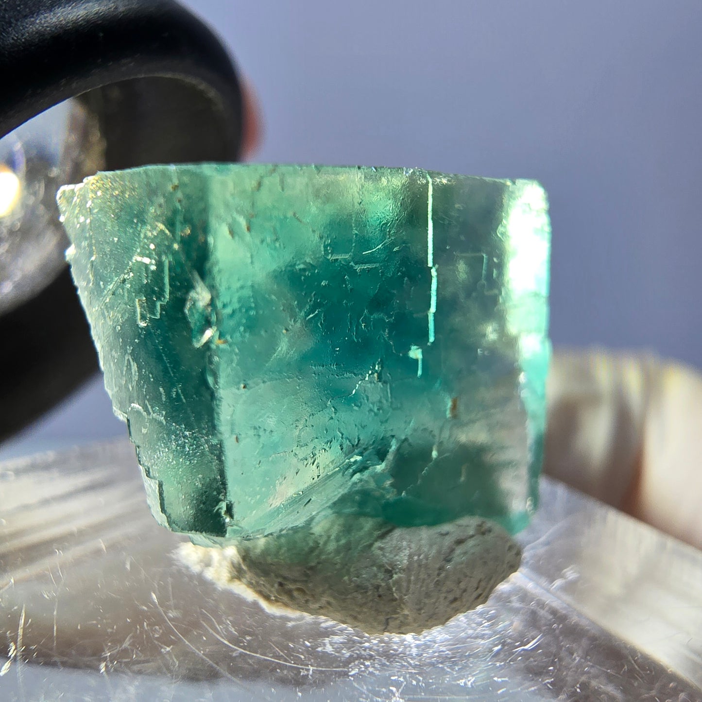 Clear Phantom Fluorite Cube parquetted, green Okorusu, Namibia 17*15*10mm