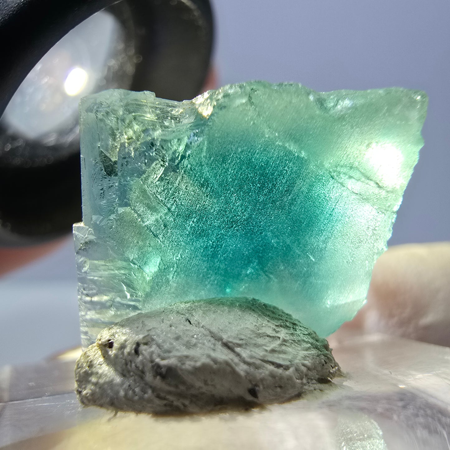 Clear Phantom Fluorite Cube parquetted, green Okorusu, Namibia 17*15*10mm