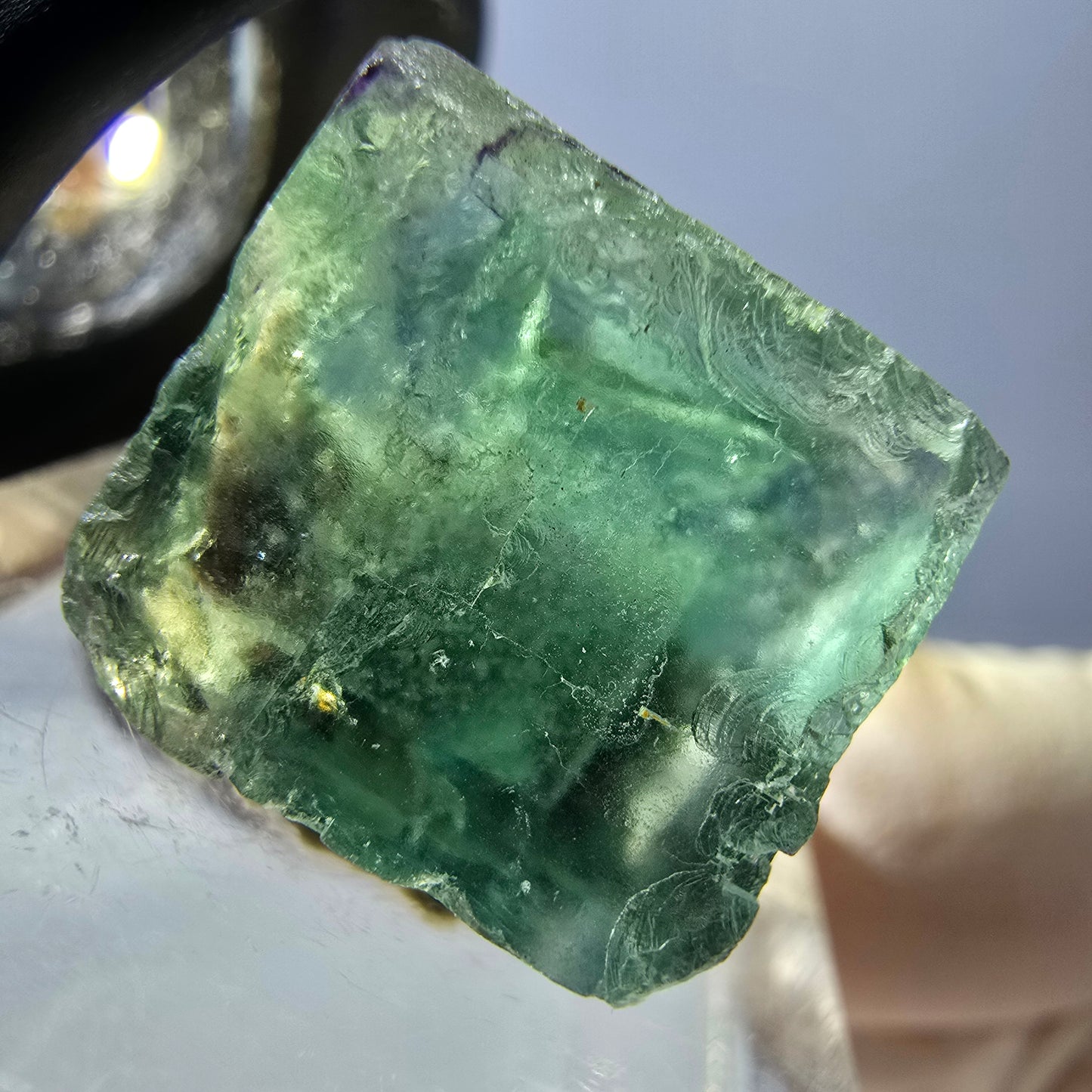Clear Phantom Fluorite Cube parquetted, green Okorusu, Namibia 15*14*13mm