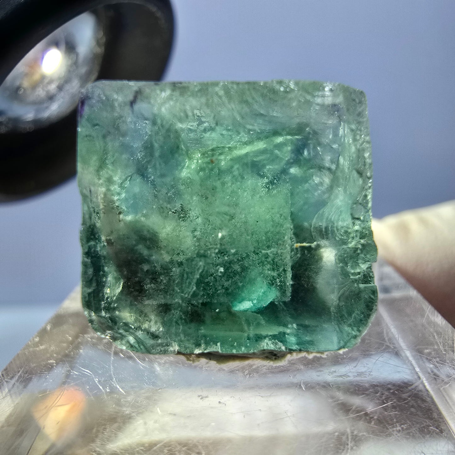 Clear Phantom Fluorite Cube parquetted, green Okorusu, Namibia 15*14*13mm