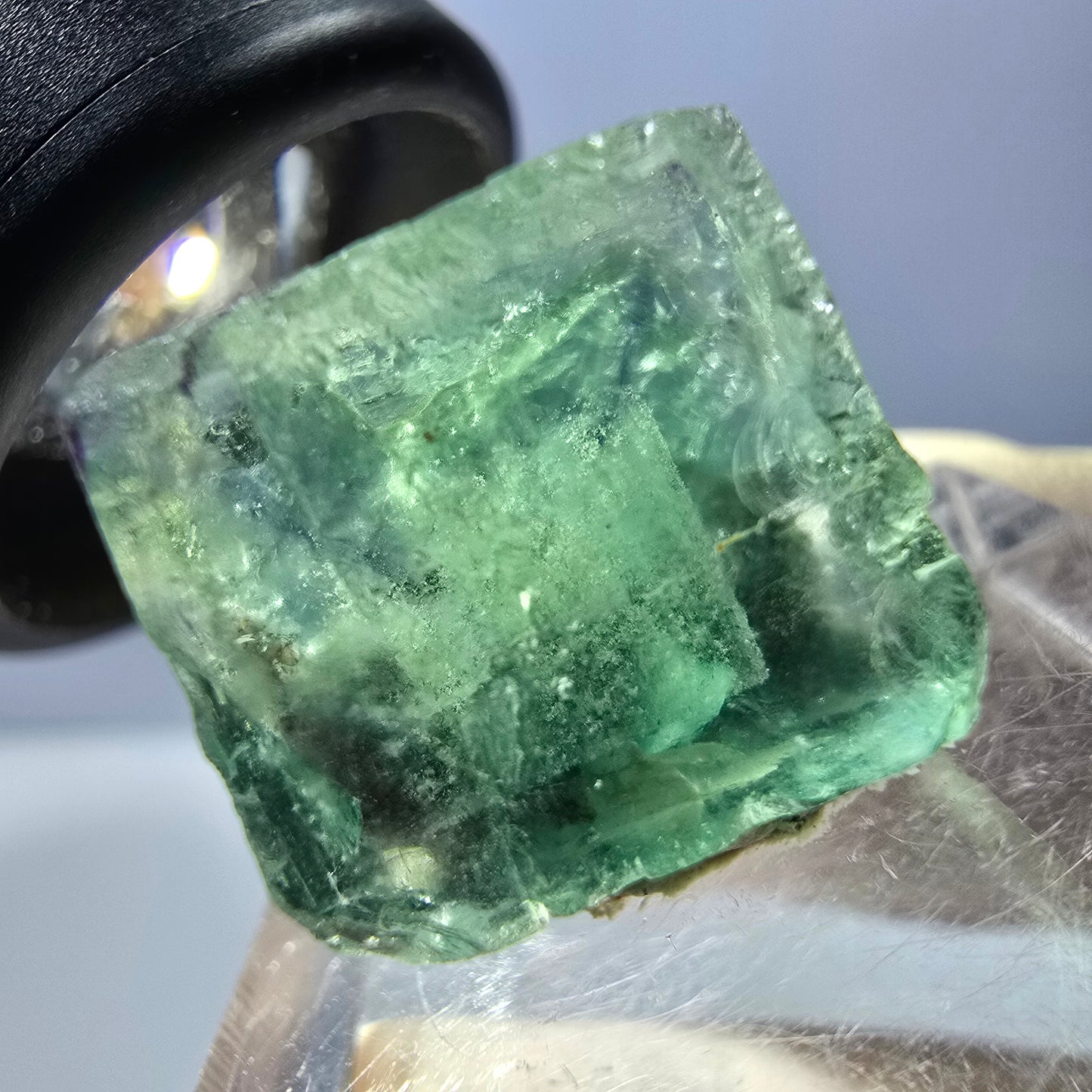 Clear Phantom Fluorite Cube parquetted, green Okorusu, Namibia 15*14*13mm
