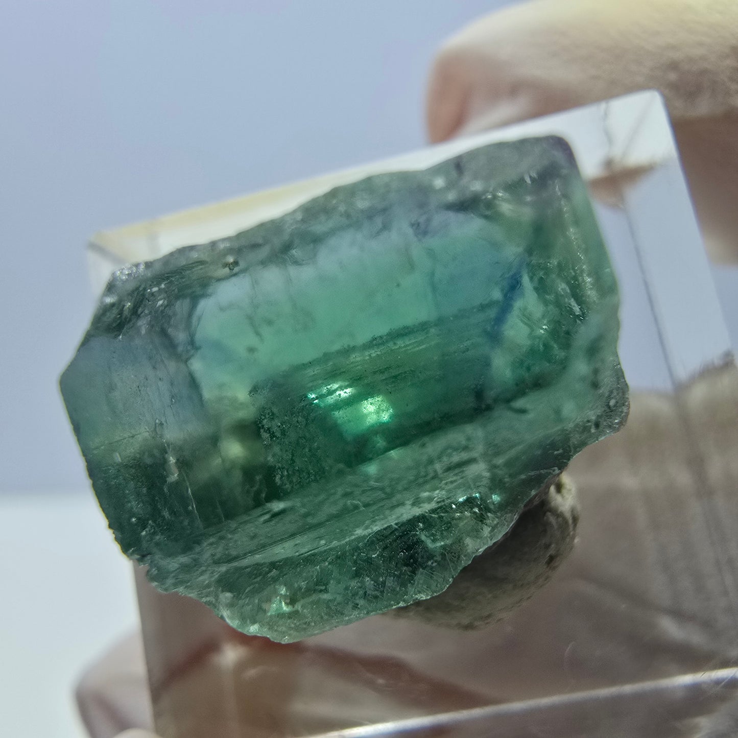 Clear Phantom Fluorite Cube parquetted, green Okorusu, Namibia 15*14*13mm