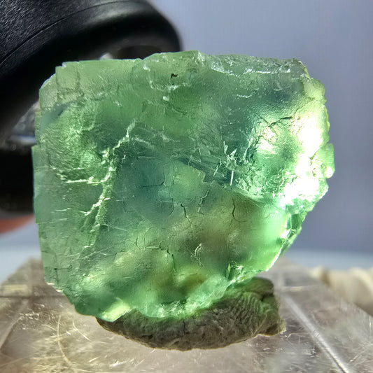 Klarer Phantom Fluorit Würfel parkettiert, grün Okorusu, Namibia - 18*16*14mm
