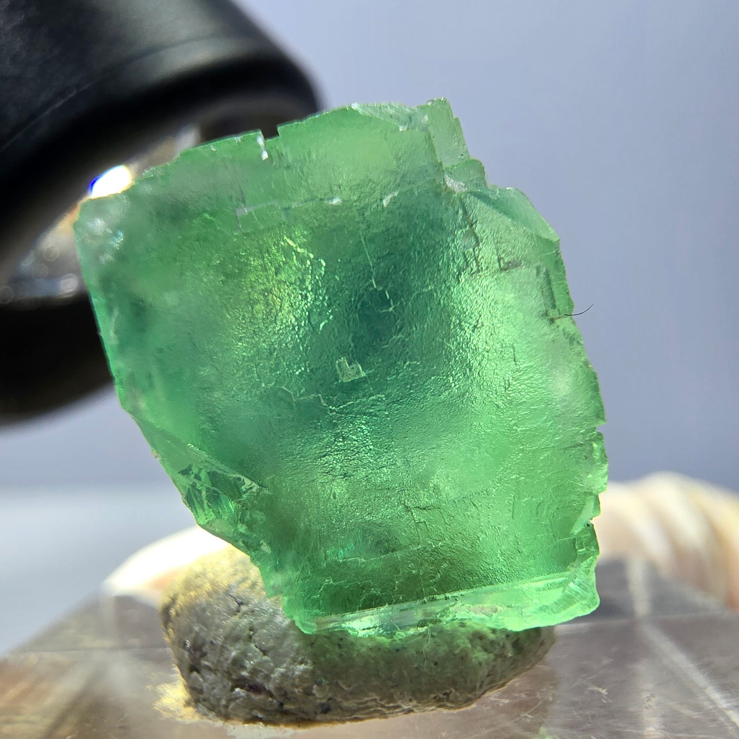 Clear Phantom Fluorite Cube parquetted, green Okorusu, Namibia - 18*16*14mm