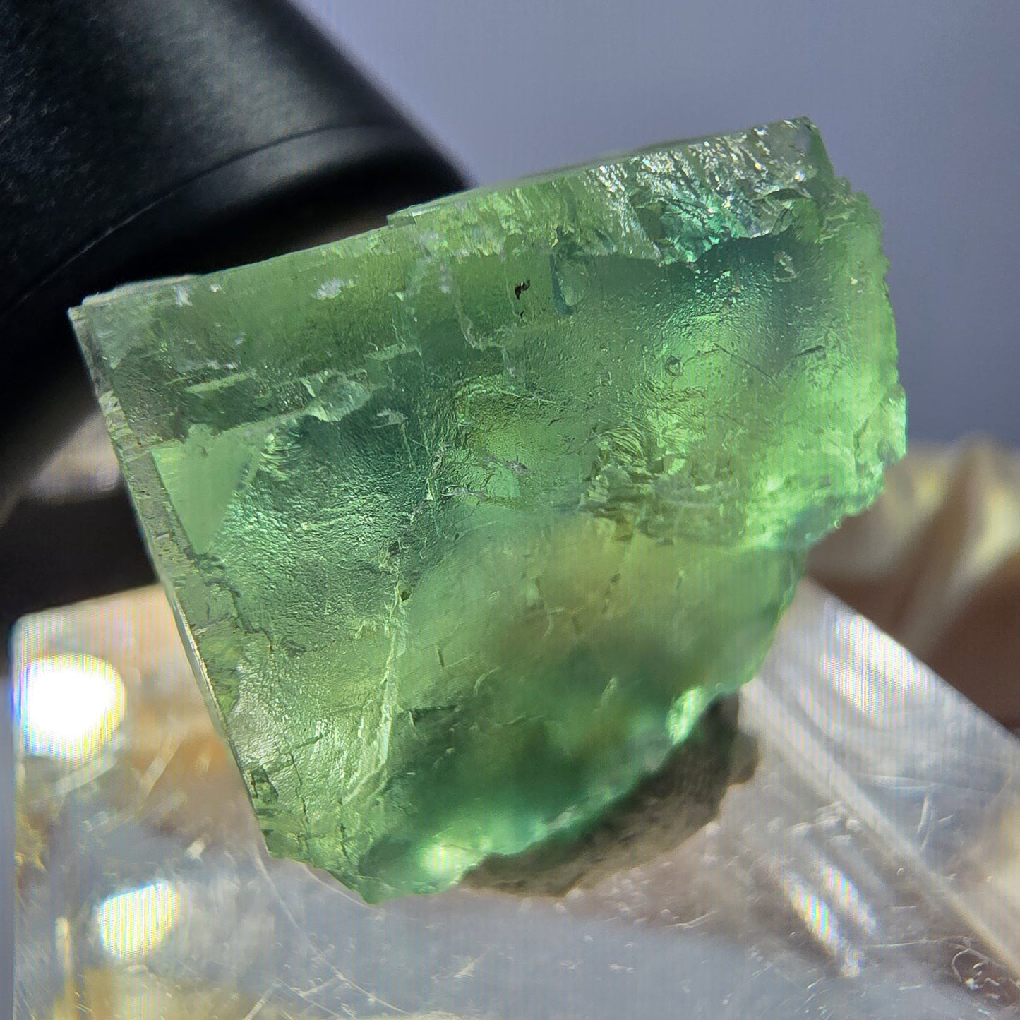 Clear Phantom Fluorite Cube parquetted, green Okorusu, Namibia - 18*16*14mm