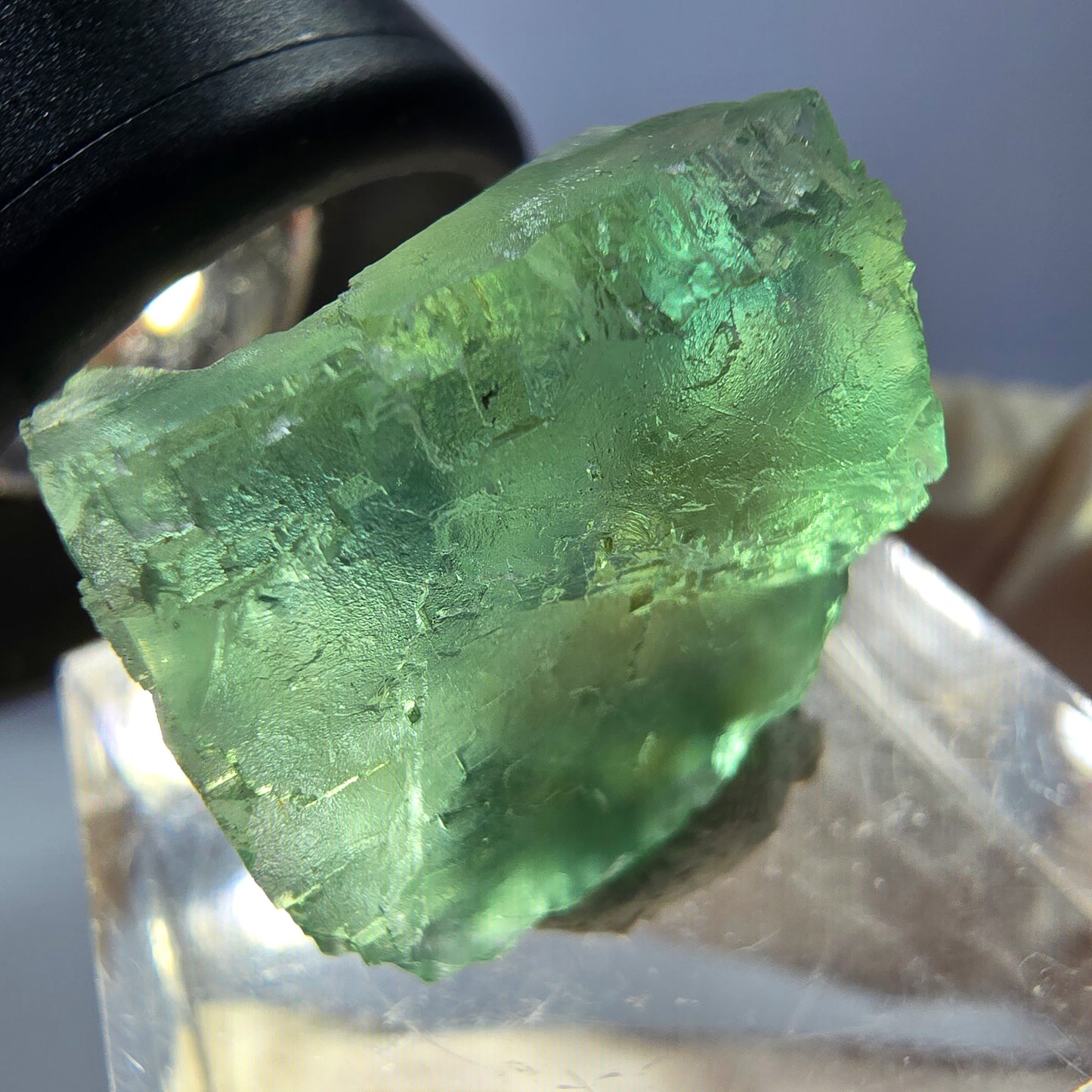 Clear Phantom Fluorite Cube parquetted, green Okorusu, Namibia - 18*16*14mm