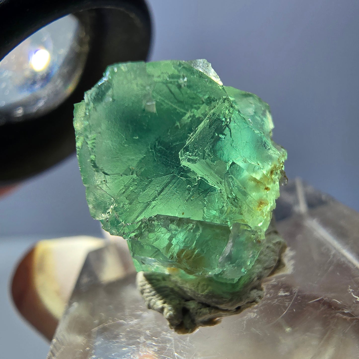 Clear Phantom Fluorite Cube parquetted, green Okorusu, Namibia - 18*16*14mm