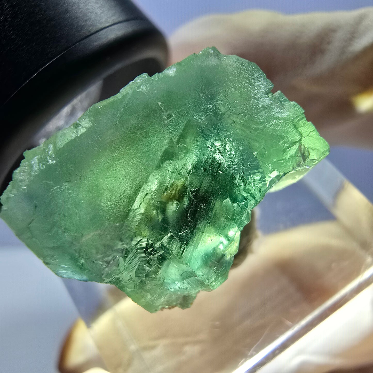 Clear Phantom Fluorite Cube parquetted, green Okorusu, Namibia - 18*16*14mm