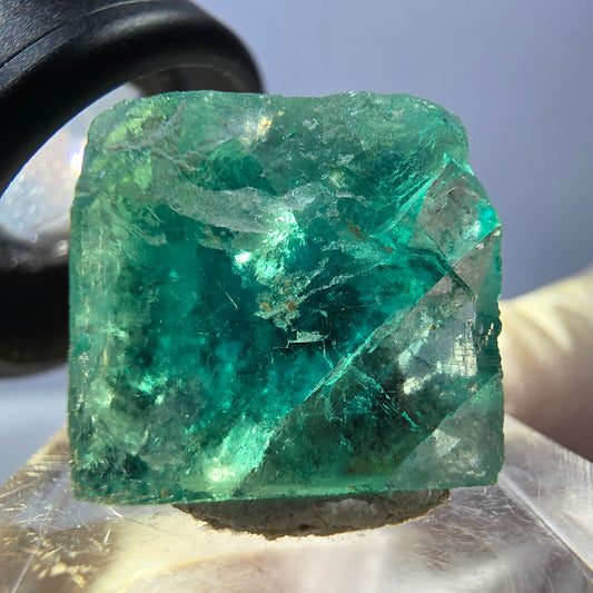 Klarer Phantom Fluorit Würfel parkettiert, grün Okorusu, Namibia - 18*17*16mm
