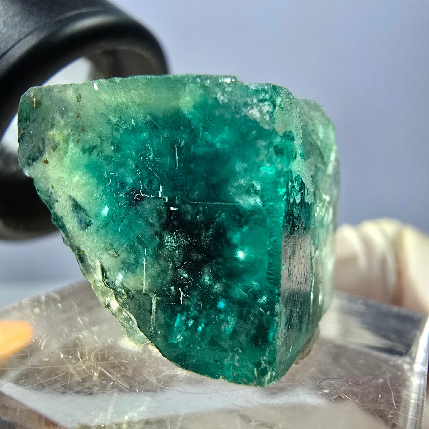 Clear Phantom Fluorite Cube parquetted, green Okorusu, Namibia - 18*17*16mm