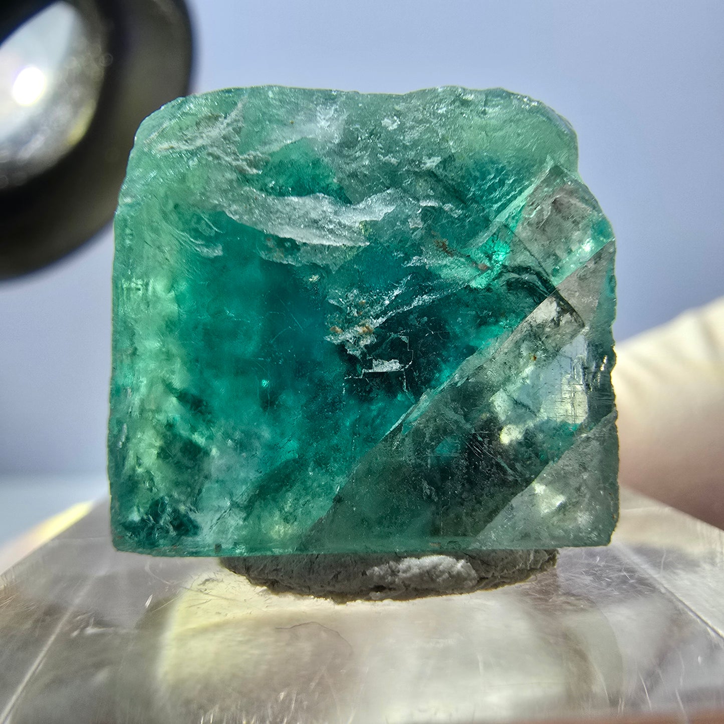 Clear Phantom Fluorite Cube parquetted, green Okorusu, Namibia - 18*17*16mm