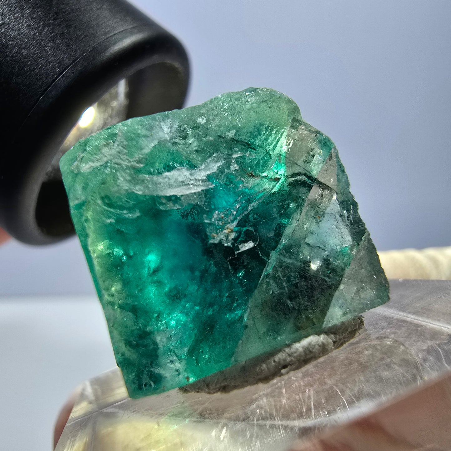 Clear Phantom Fluorite Cube parquetted, green Okorusu, Namibia - 18*17*16mm