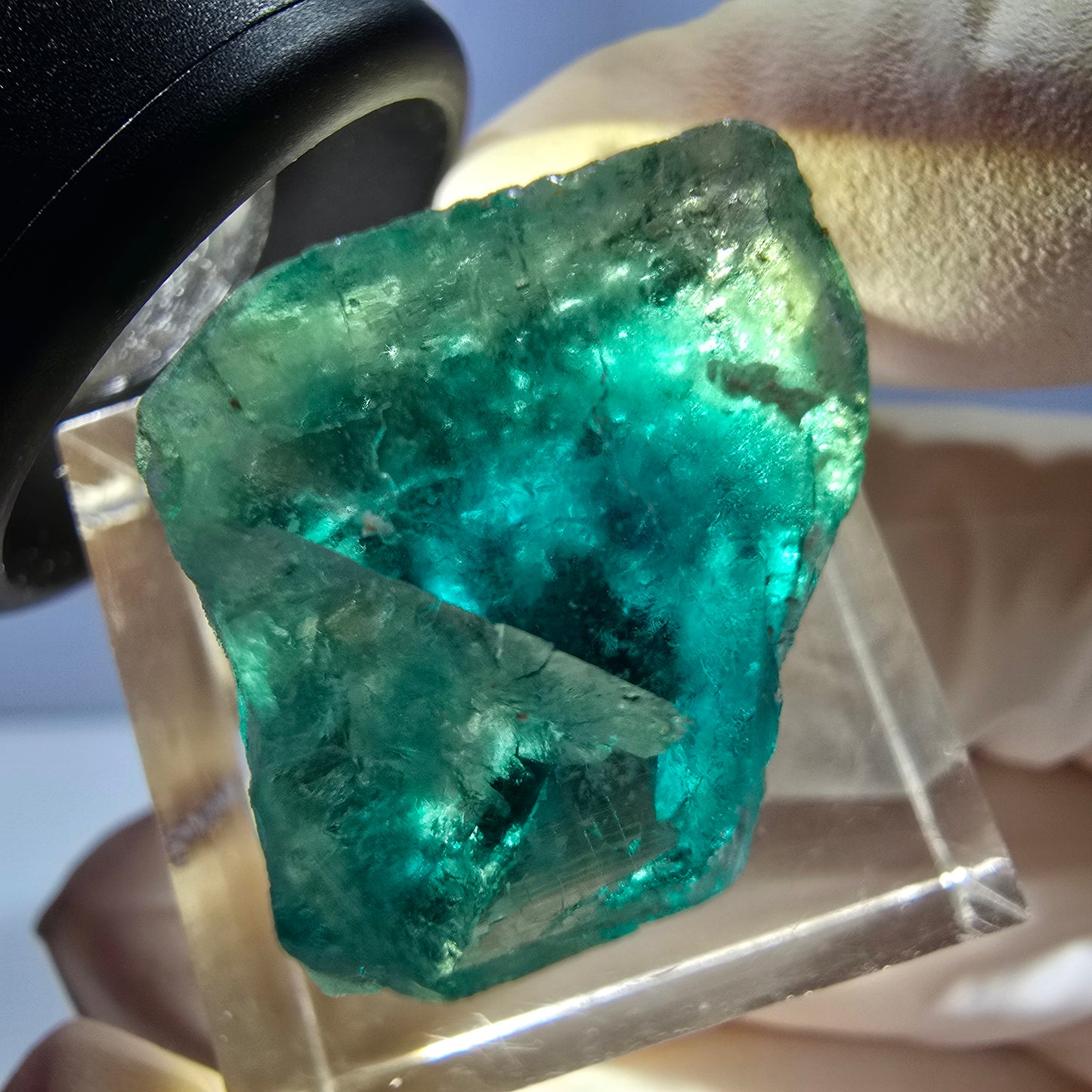 Clear Phantom Fluorite Cube parquetted, green Okorusu, Namibia - 18*17*16mm