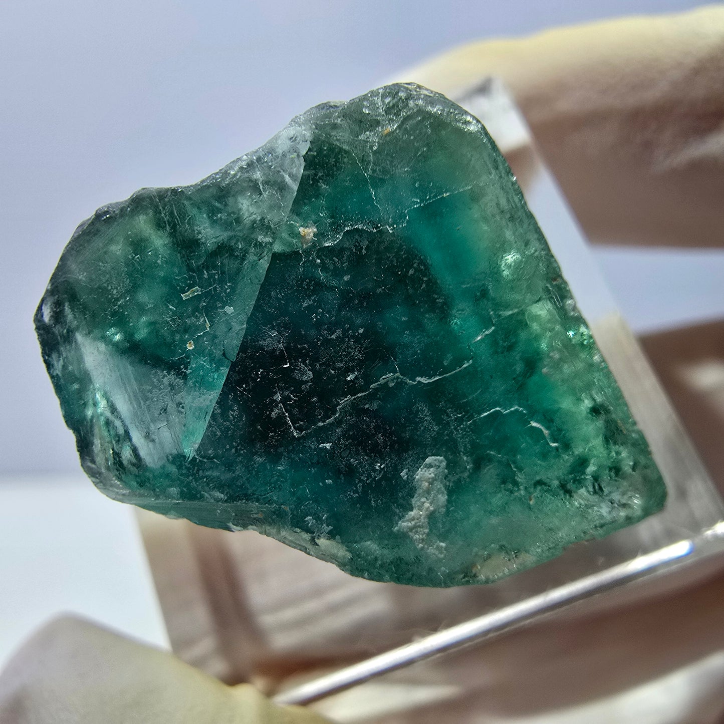 Clear Phantom Fluorite Cube parquetted, green Okorusu, Namibia - 18*17*16mm