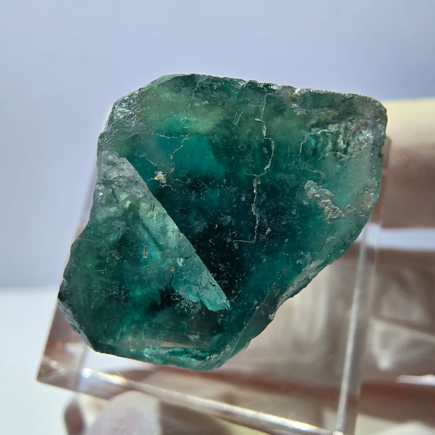 Clear Phantom Fluorite Cube parquetted, green Okorusu, Namibia - 18*17*16mm