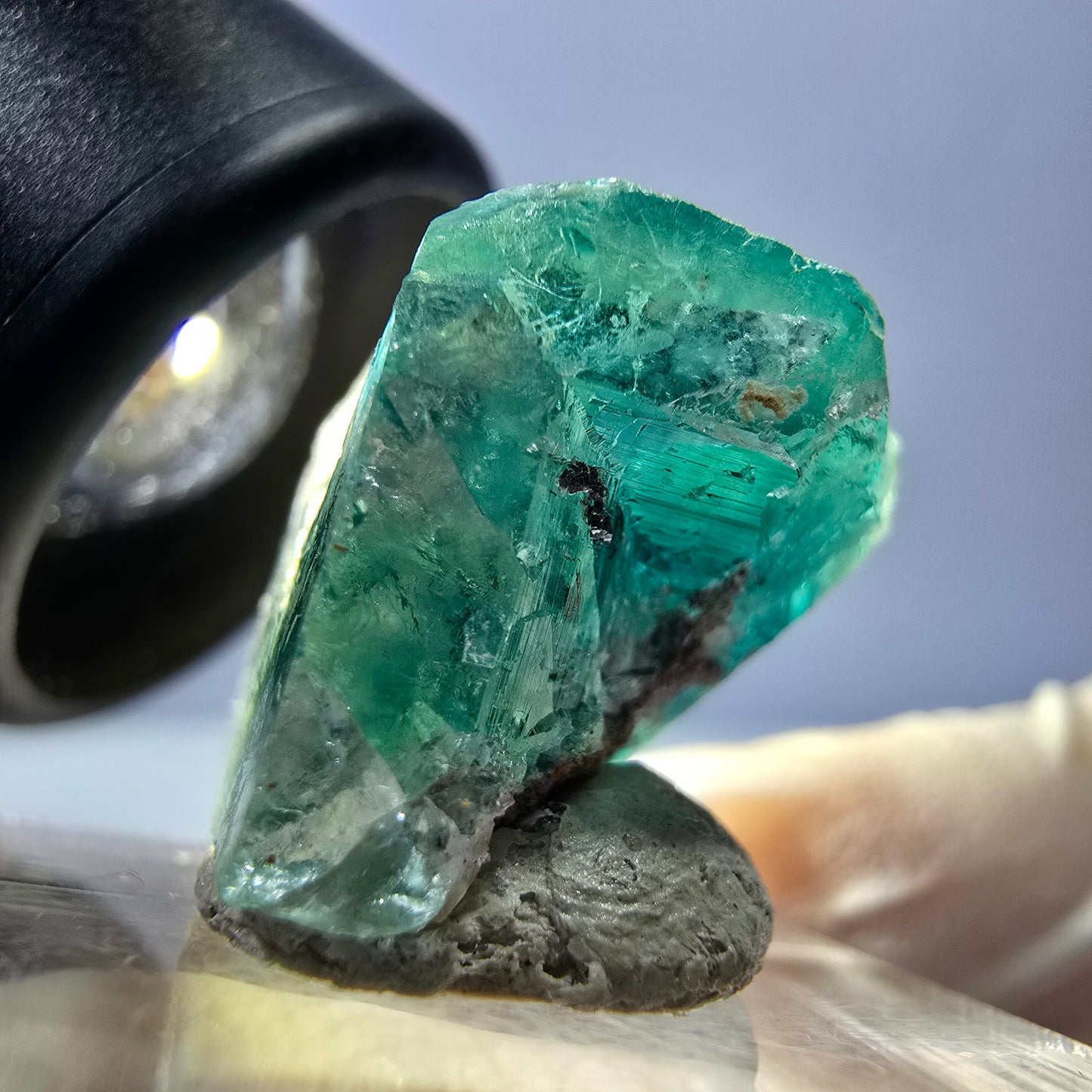 Clear Phantom Fluorite Cube parquetted, green Okorusu, Namibia - 18*17*16mm