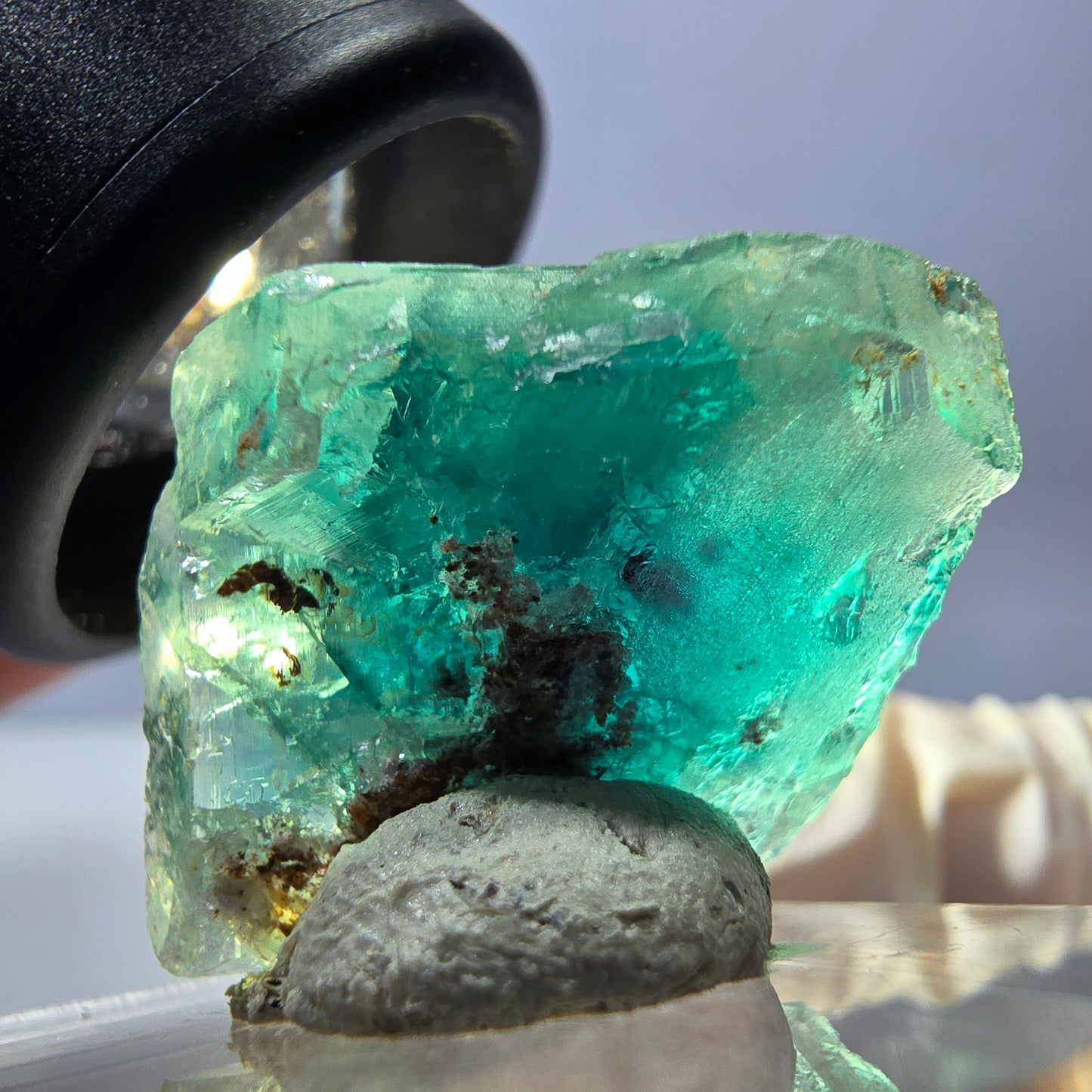 Clear Phantom Fluorite Cube parquetted, green Okorusu, Namibia - 18*17*16mm
