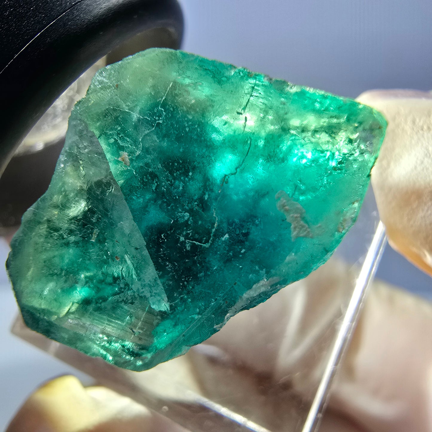 Clear Phantom Fluorite Cube parquetted, green Okorusu, Namibia - 18*17*16mm