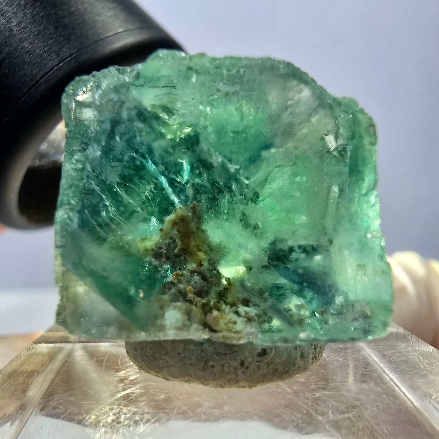 Clear Phantom Fluorite Cube parquetted, green Okorusu, Namibia, 18*17*16mm