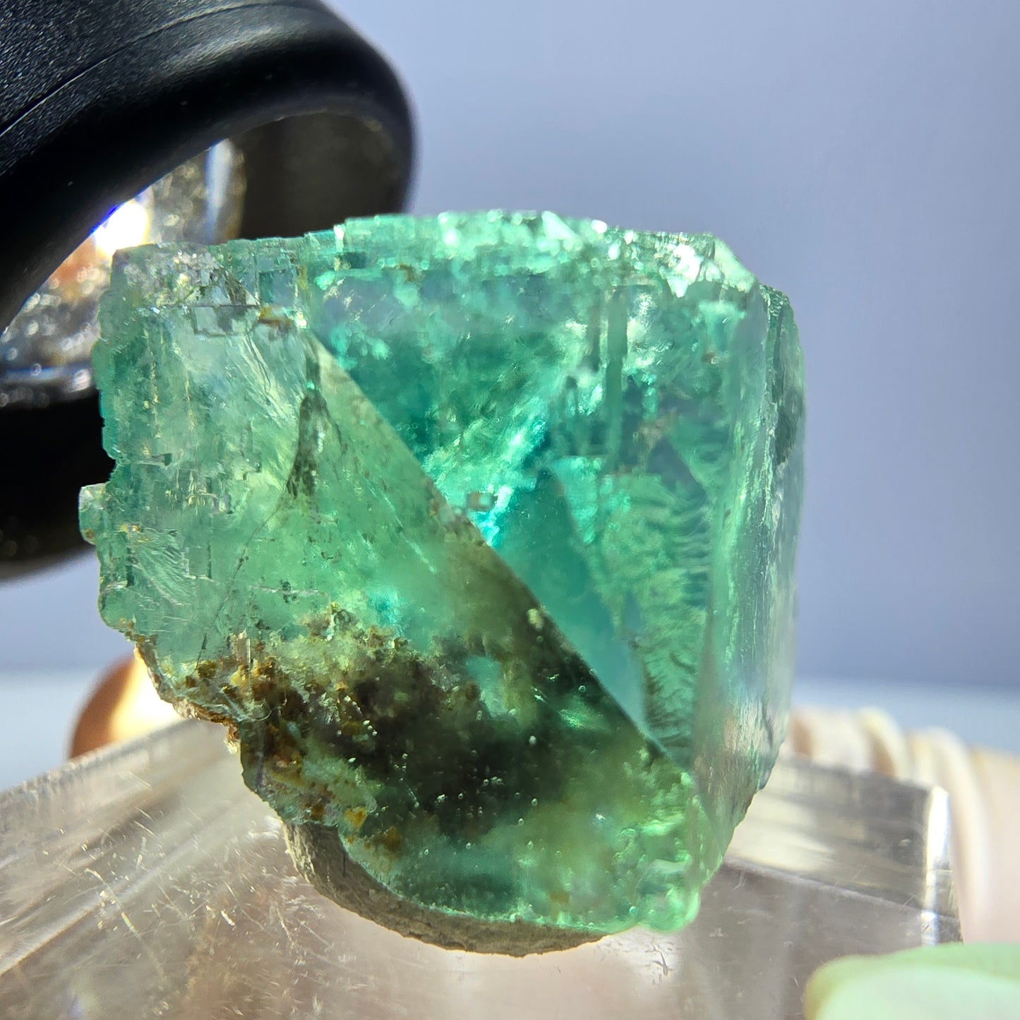 Clear Phantom Fluorite Cube parquetted, green Okorusu, Namibia, 18*17*16mm
