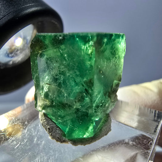 Klarer Phantom Fluorit Würfel parkettiert, grün Okorusu, Namibia 18*15*13mm