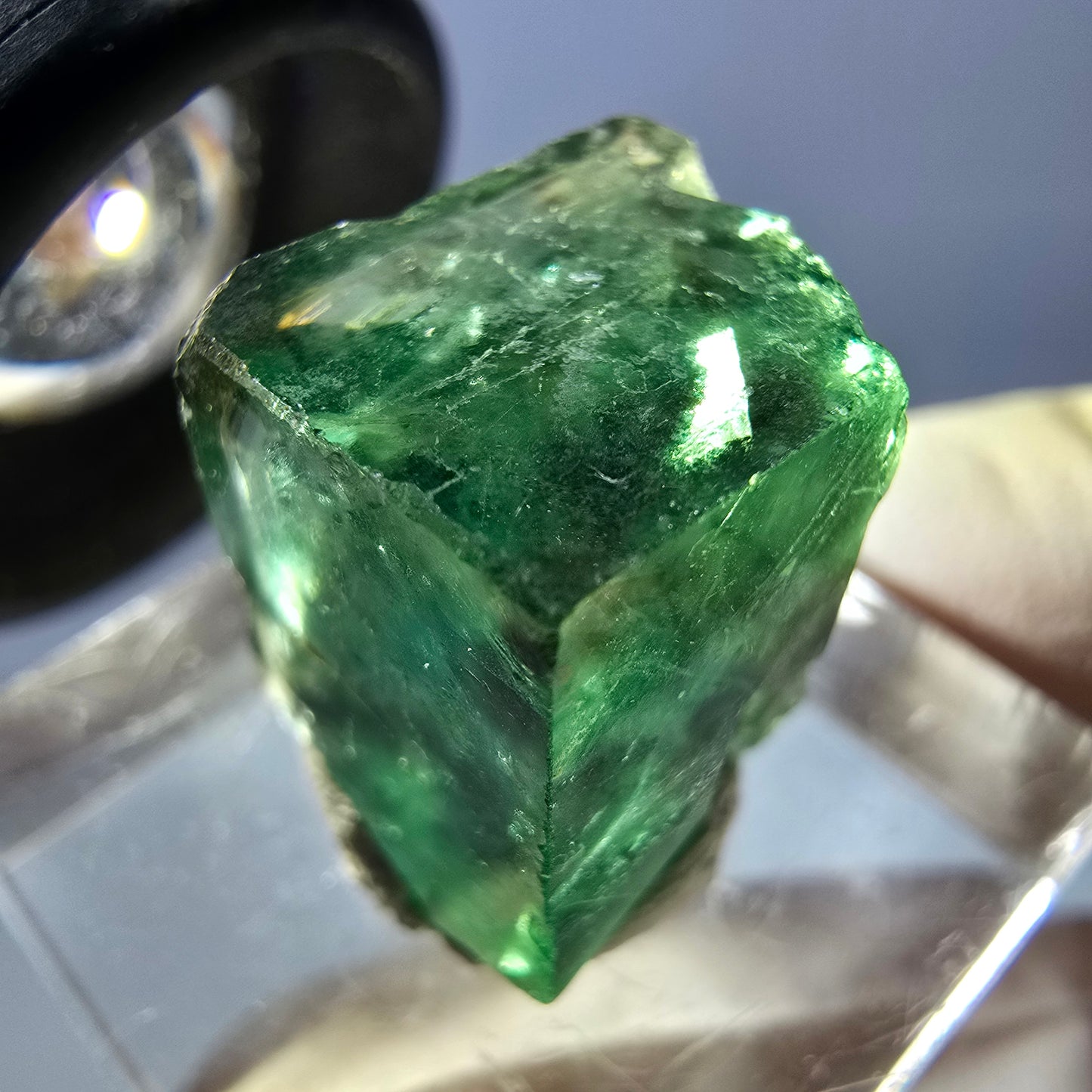 Clear Phantom Fluorite Cube parquetted, green Okorusu, Namibia 18*15*13mm