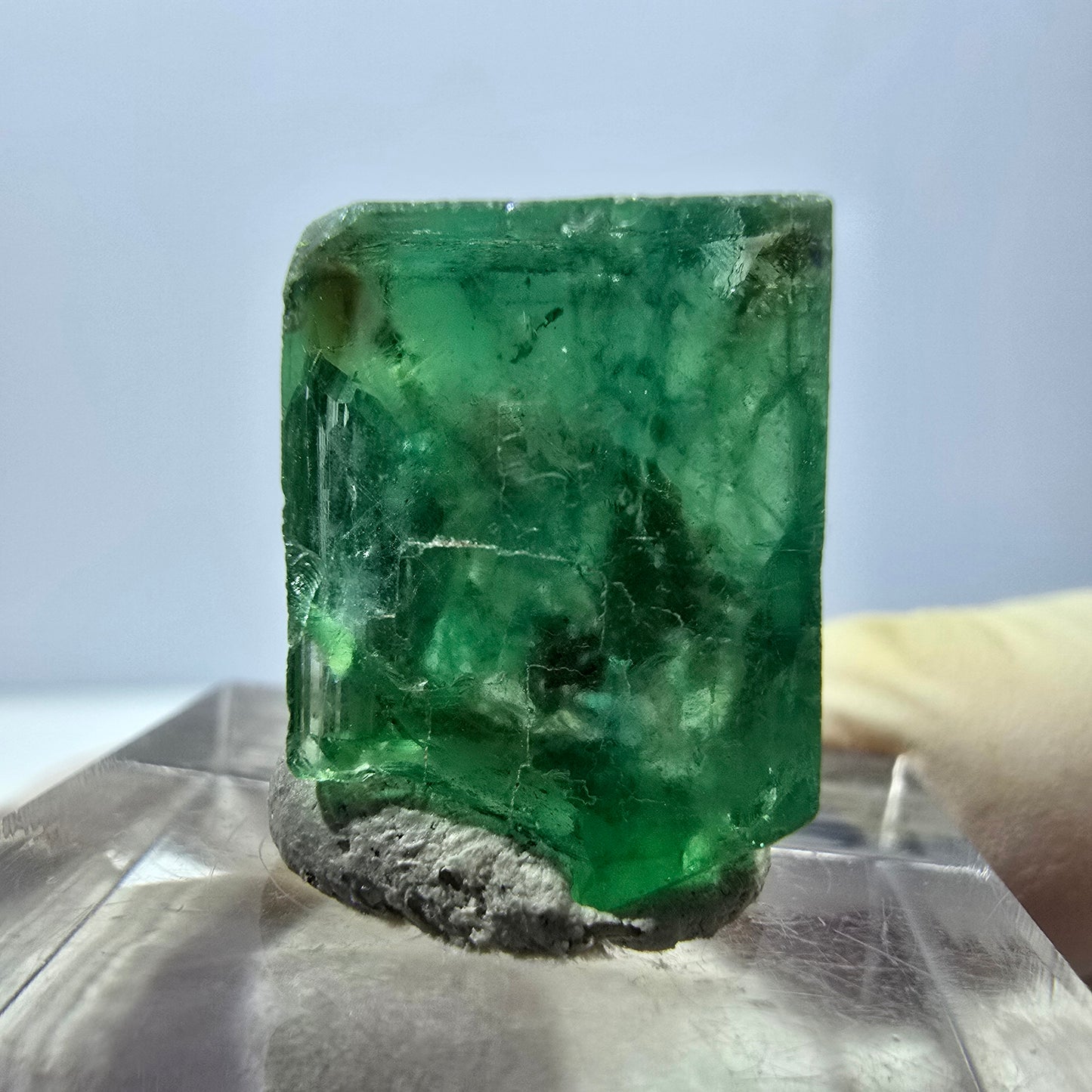 Clear Phantom Fluorite Cube parquetted, green Okorusu, Namibia 18*15*13mm