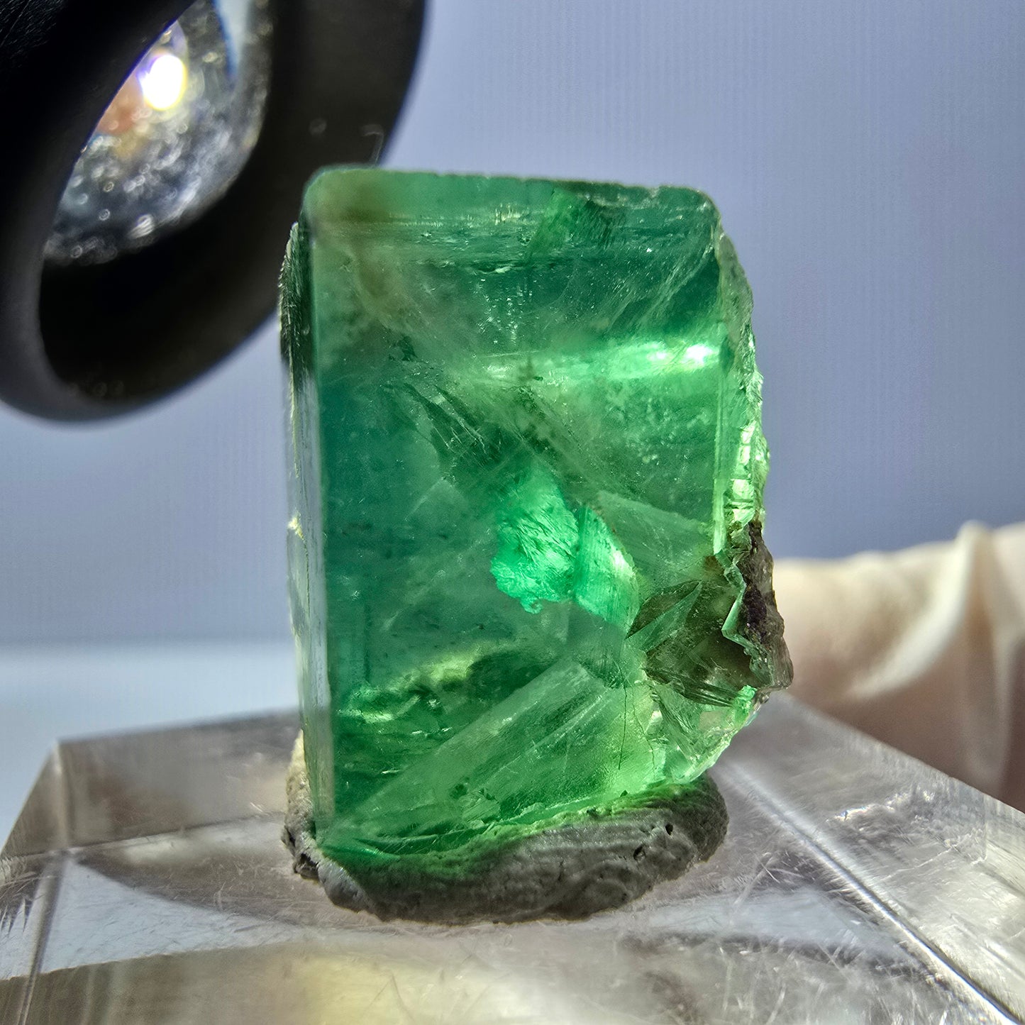 Clear Phantom Fluorite Cube parquetted, green Okorusu, Namibia 18*15*13mm