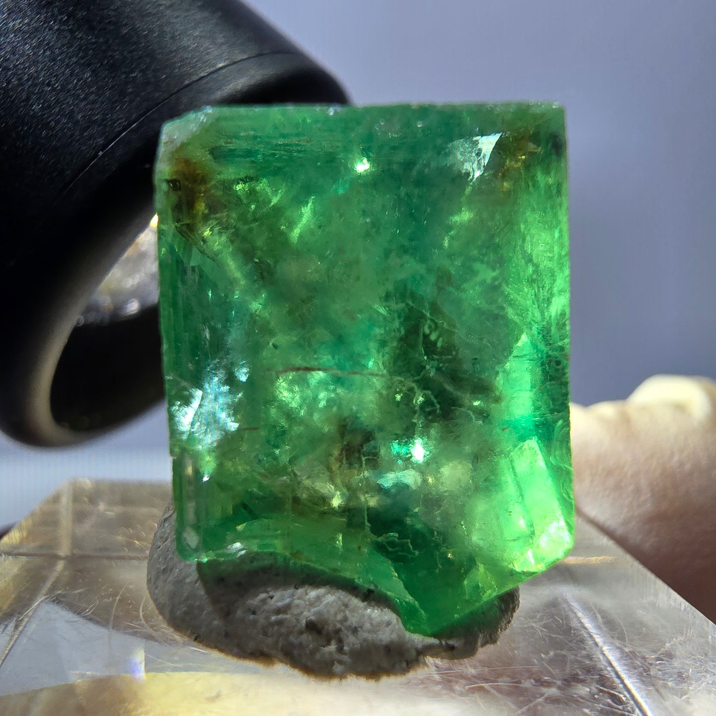Clear Phantom Fluorite Cube parquetted, green Okorusu, Namibia 18*15*13mm