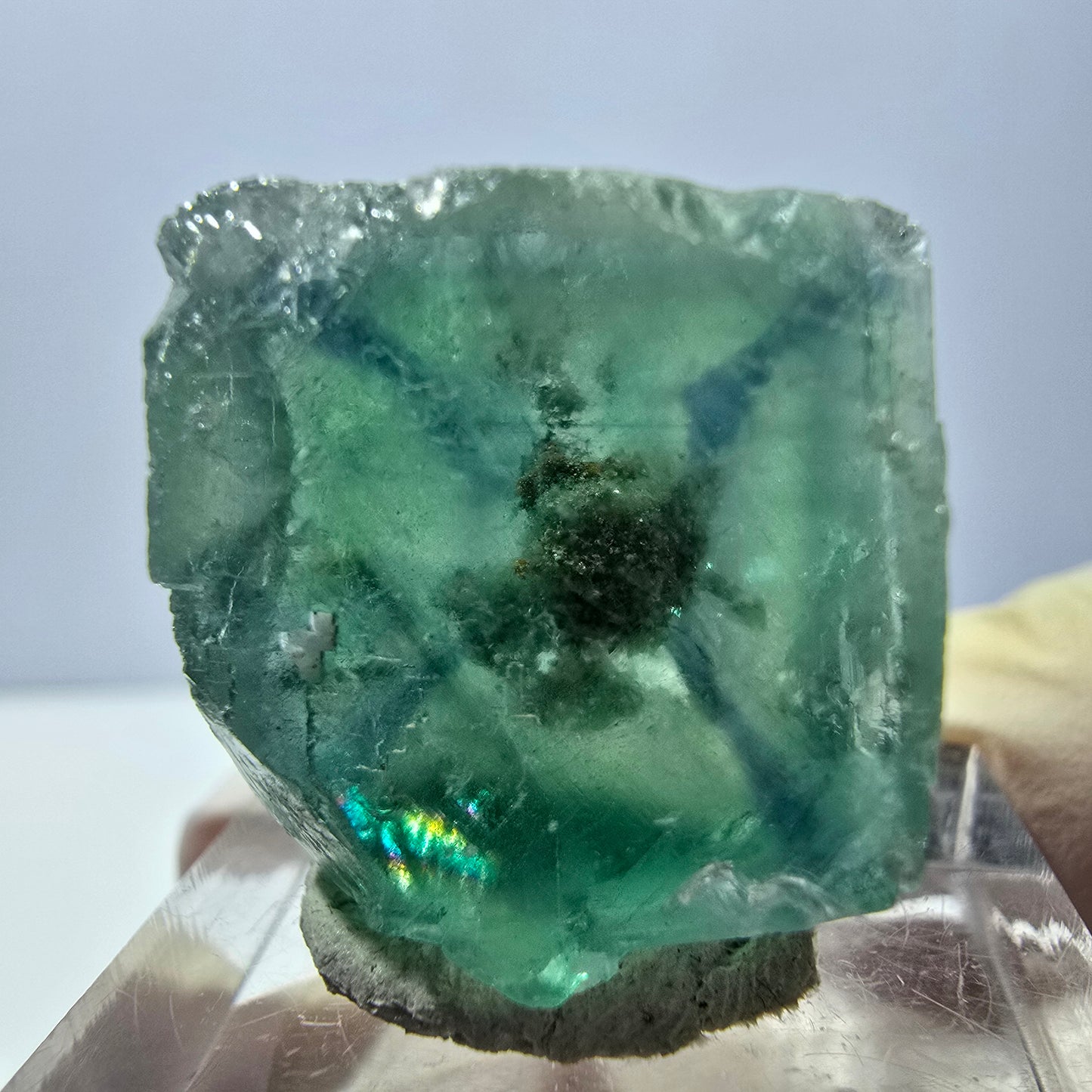Clear Phantom Fluorite Cube parquetted, green Okorusu, Namibia 20*19*14mm
