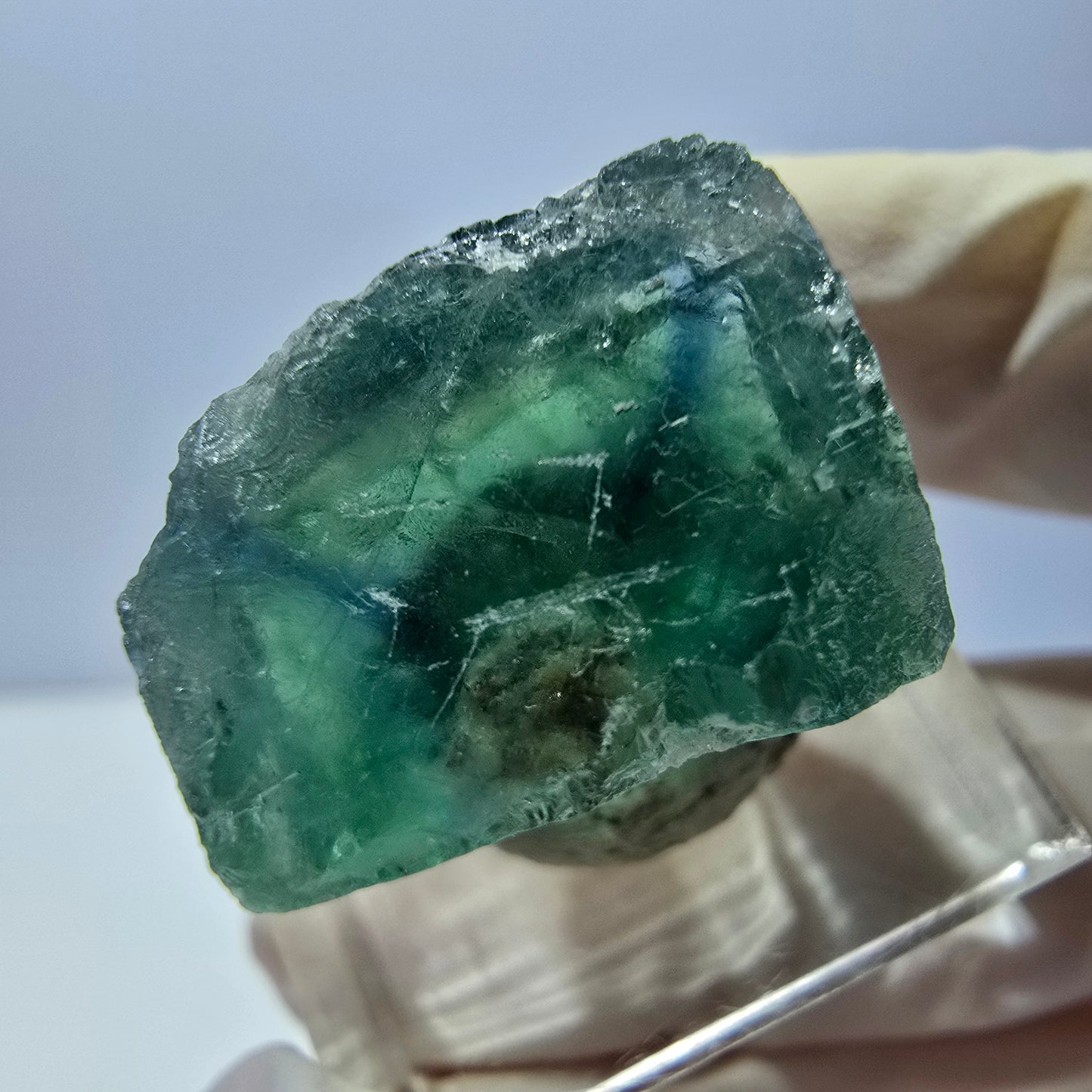 Clear Phantom Fluorite Cube parquetted, green Okorusu, Namibia 20*19*14mm
