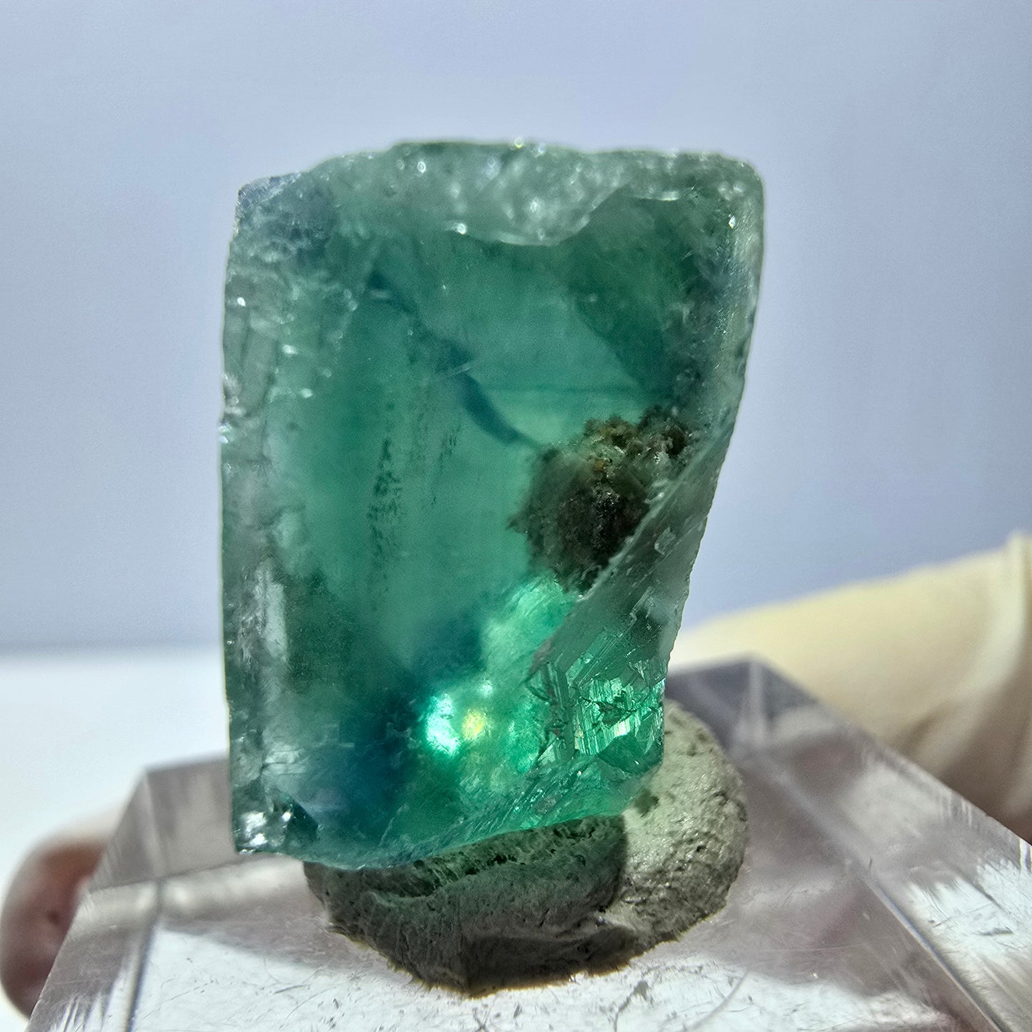 Clear Phantom Fluorite Cube parquetted, green Okorusu, Namibia 20*19*14mm