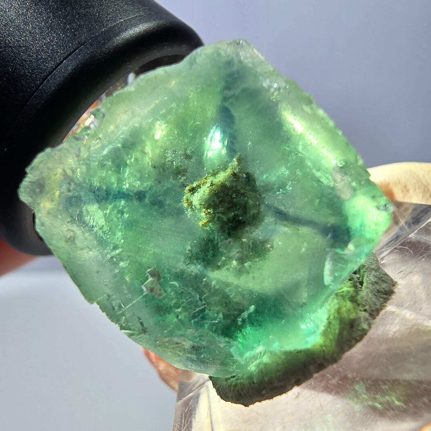 Clear Phantom Fluorite Cube parquetted, green Okorusu, Namibia 20*19*14mm
