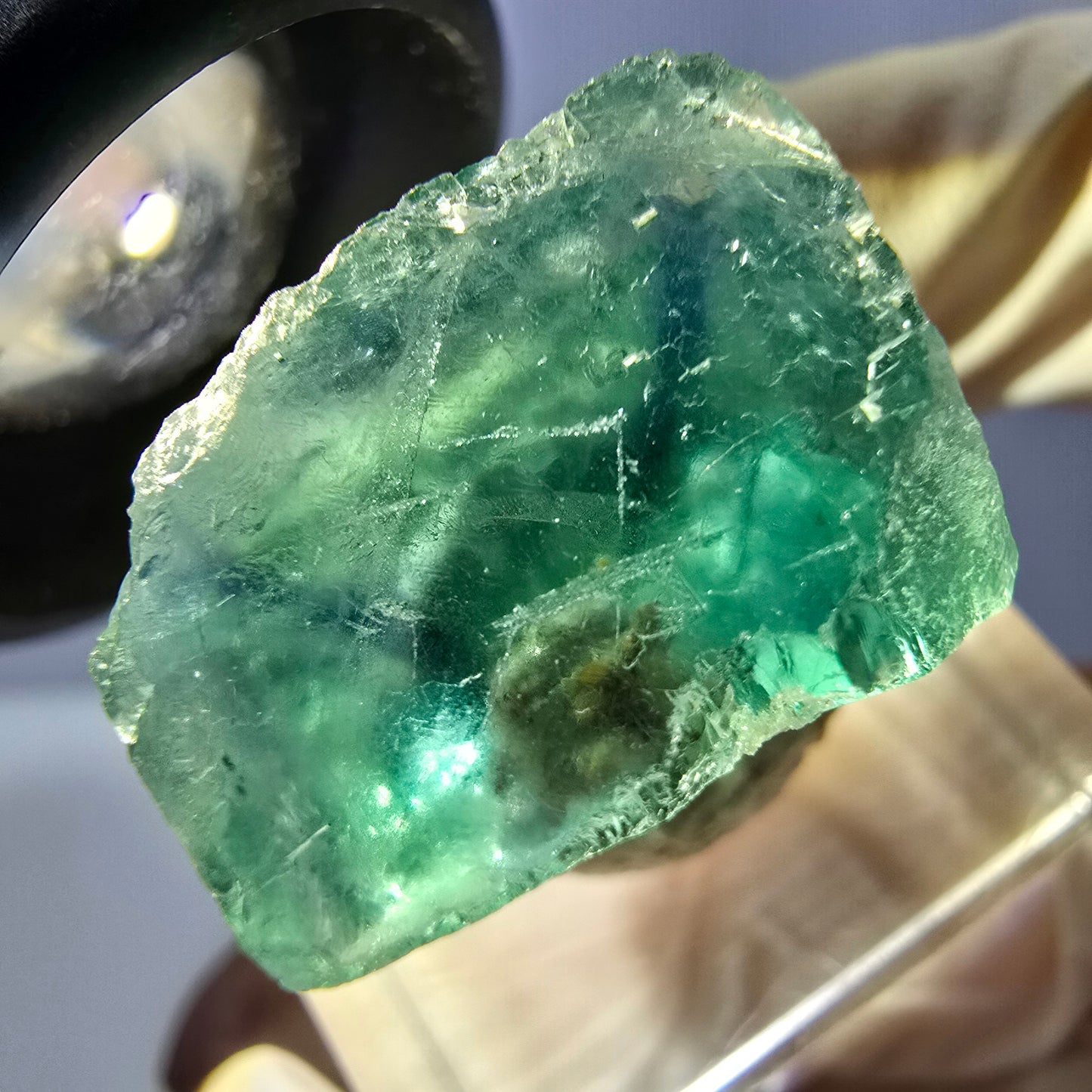 Clear Phantom Fluorite Cube parquetted, green Okorusu, Namibia 20*19*14mm