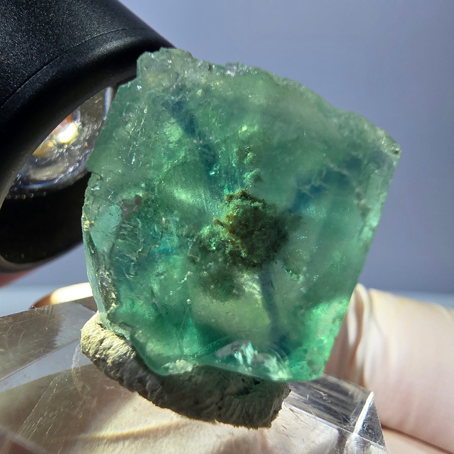 Clear Phantom Fluorite Cube parquetted, green Okorusu, Namibia 20*19*14mm