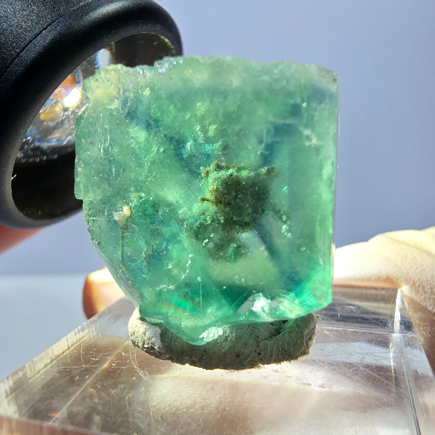 Clear Phantom Fluorite Cube parquetted, green Okorusu, Namibia 20*19*14mm
