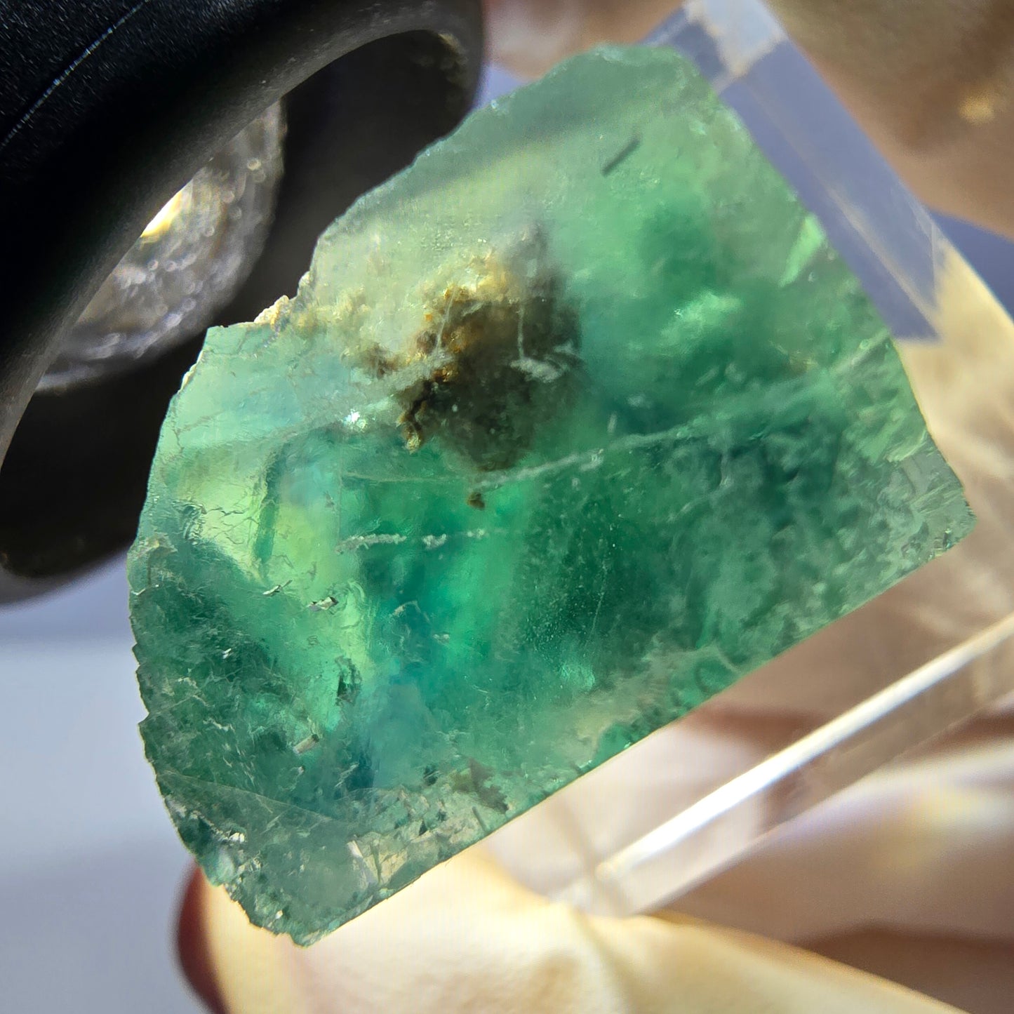 Clear Phantom Fluorite Cube parquetted, green Okorusu, Namibia 20*19*14mm