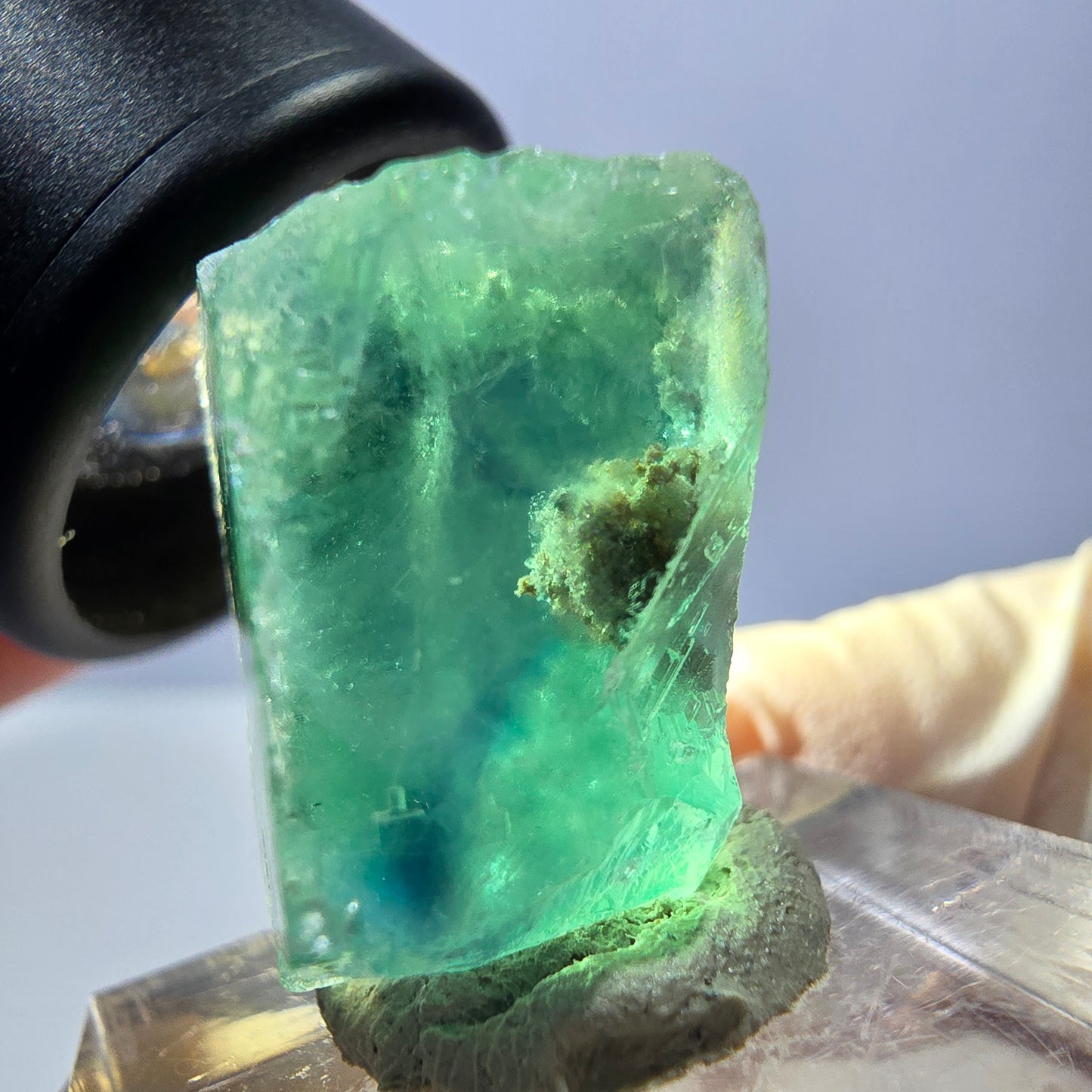 Clear Phantom Fluorite Cube parquetted, green Okorusu, Namibia 20*19*14mm