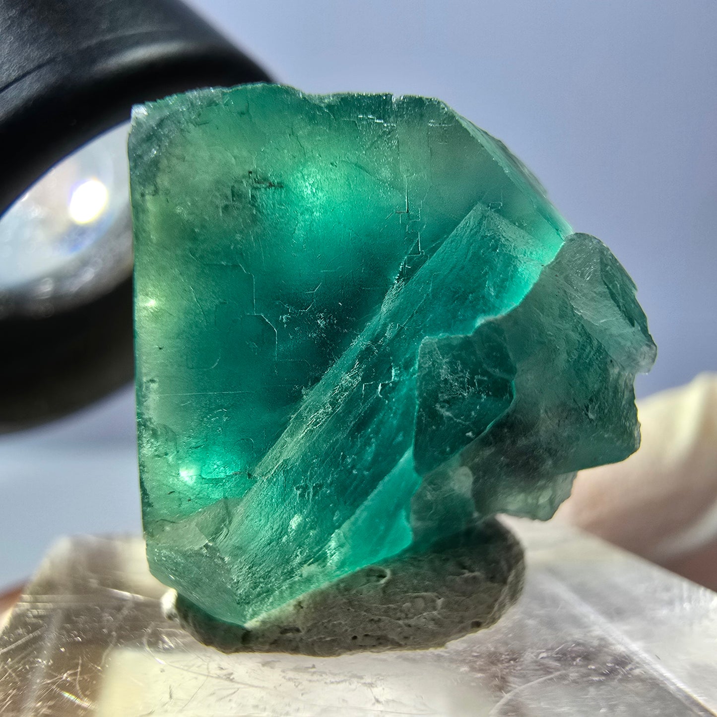 Clear Phantom Fluorite Cube parquetted, green Okorusu, Namibia 18*18*17mm