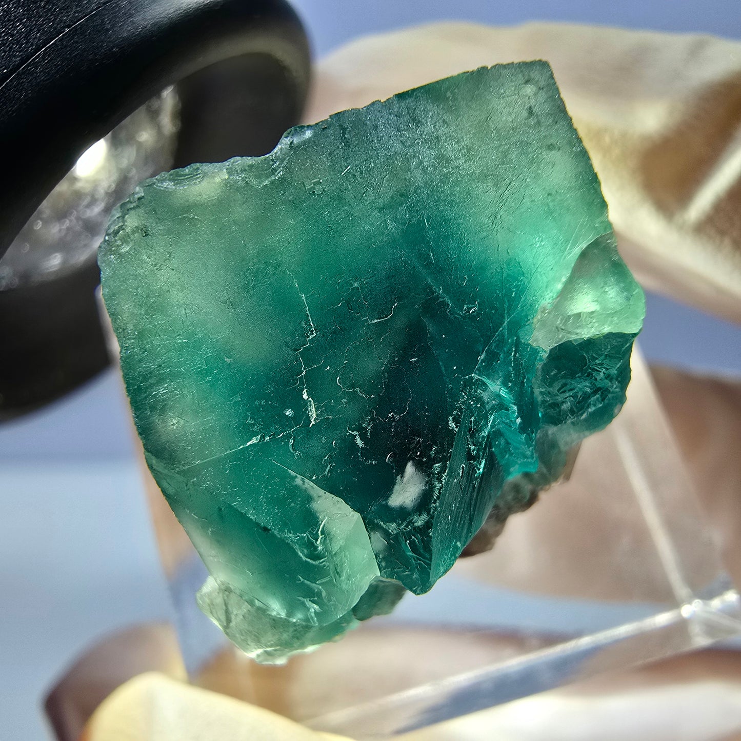 Clear Phantom Fluorite Cube parquetted, green Okorusu, Namibia 18*18*17mm