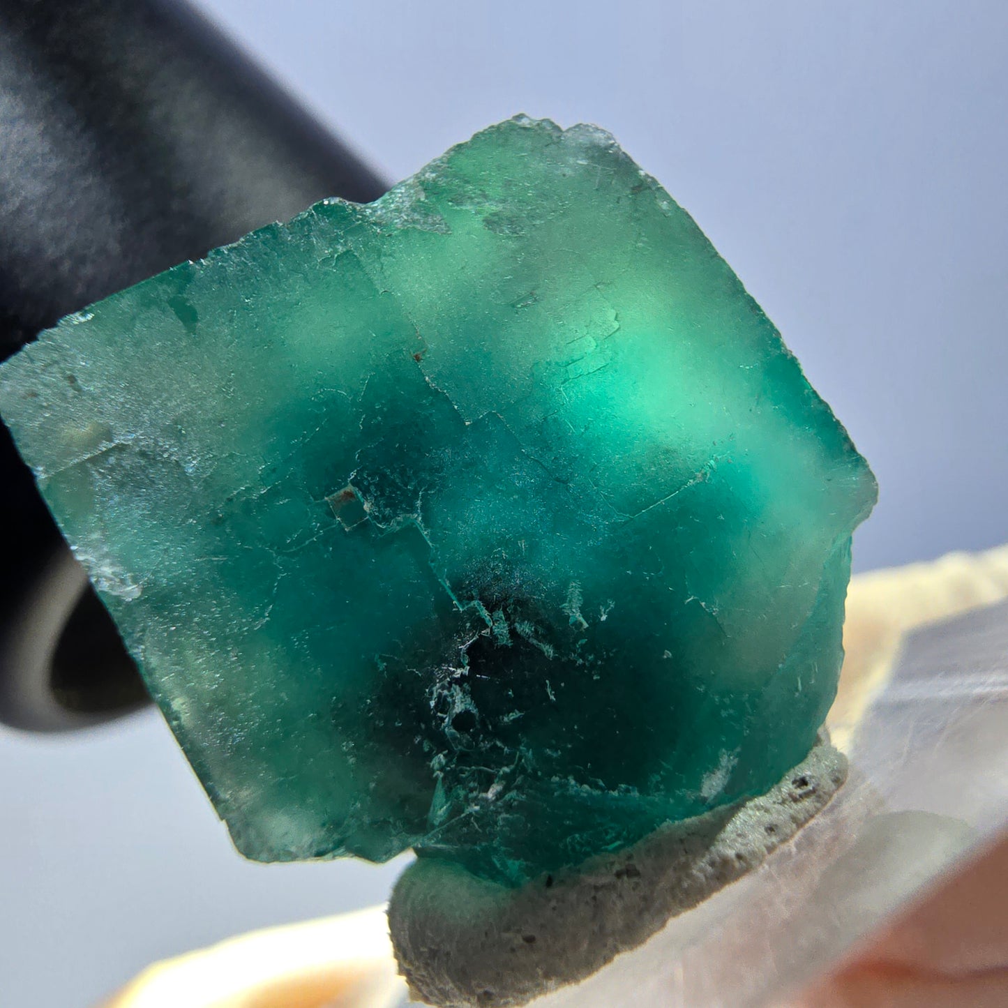 Clear Phantom Fluorite Cube parquetted, green Okorusu, Namibia 18*18*17mm